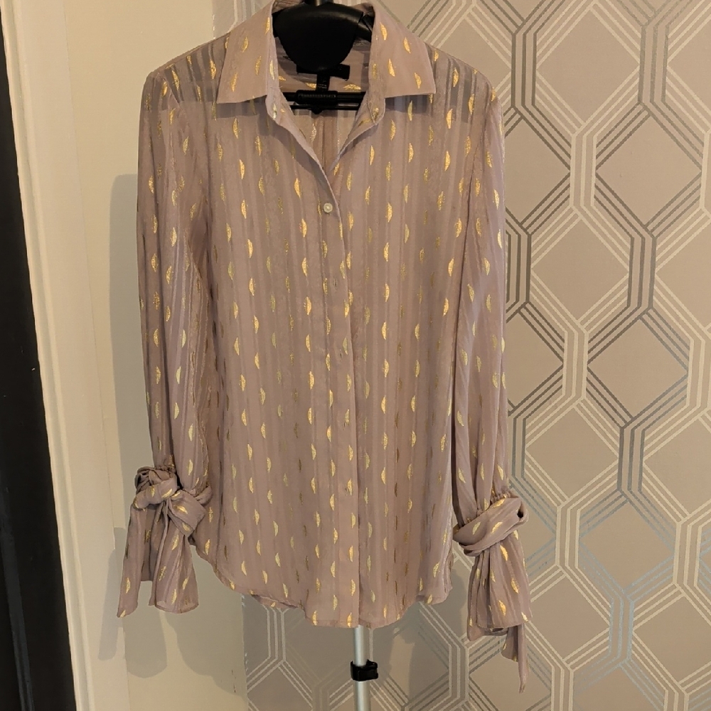 Banana Republic Taupe and Gold Blouse